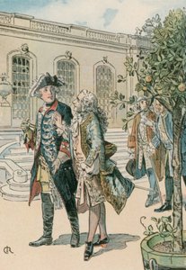 Frederik de Grote (1712-1786) in gesprek met de Franse filosoof Voltaire (1694-1778) door Carl Rohling
