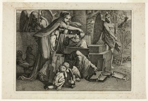Allegorie van de Kunst: Een Jongere Geïnspireerd door de Geest van de Kunst door Carl Russ