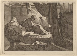 Xenocrates en Phryne door Carl Russ