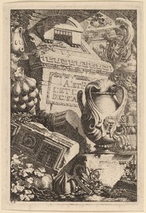 Fantasie van een Antiek Graf met Fragmenten van Architectuur en Beeldhouwkunst door Carl Schütz