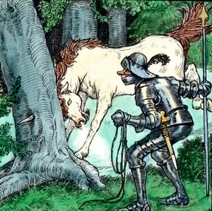 Brothers Grimm - Sprookjes - De Dappere Kleine Kleermaker. Beeld datum circa 1910. Carl Simon Archief
