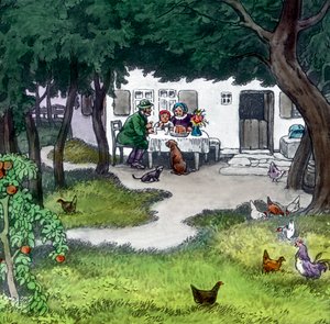 Grimm Brothers - Sprookjes - Roodkapje. Beeld datum circa 1910. Carl Simon Archief door Carl Simon
