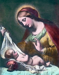 Madonna en Kind. Schilderij door Italiaanse barokschilder Carlo Dolci door Carl Simon