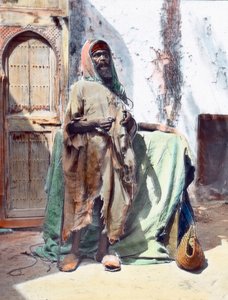 Marokko, blinde bedelaar in Tanger, beelddatum: circa 1910. Carl Simon Archief
