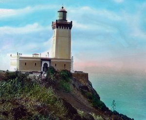 Noord-Marokko, vuurtoren bij Cap Spartel, gelegen 12 km ten westen van Tangier, circa 1910