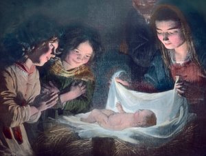 De Heilige Familie. Schilderij door Spaanse barokschilder Bartolome Esteban Murillo door Carl Simon