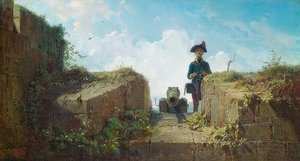 De breiende voorpost door Carl Spitzweg