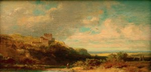 Landschap met rivierdal en kasteel
