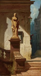 Het oog van de wet Justitia, 1857 door Carl Spitzweg