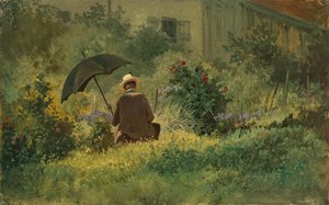 De schilder in de tuin, c.1860 door Carl Spitzweg