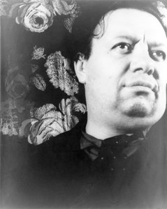 Diego Rivera, tijdens een bezoek aan New York