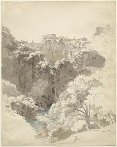 Tivoli en de Tempel van de Sibylle Boven de Aniene Kloof