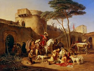 Spaanse guerrillas in een fort