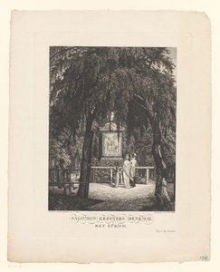 Monument voor Salomon Gessner nabij Zürich Salomon Gessners Denkmal bey Zürich (titel op object) door Carl Wilhelm Kolbe (I)