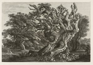 Fantastische Grote Eik met een Ooievaarsnest door Carl Wilhelm Kolbe