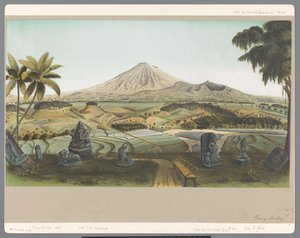 Gezicht op de berg Sumbing op Java