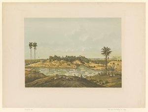 Gezicht op een landschap bij Samarang