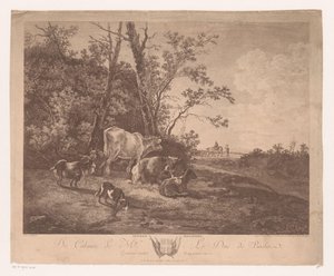 Landschap met vee door Carl Wilhelm Weisbrod
