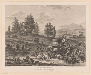 Wijnoogst in een landschap door Carl Wilhelm Weisbrod
