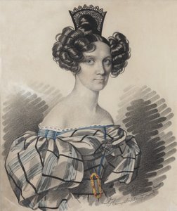 Portret van Olga Nikolaevna Talyzina, geboren Zubova 1803-1882, begin jaren 1830