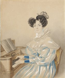 Portret van Tatiana Petrovna Lvova 1789-1848, geboren Poltoratskaya, 1820s door Carl von Hampeln