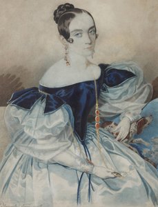 Portret van een dame met een lorgnet, 1830s