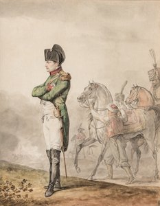 Keizer Napoleon Bonaparte I (1769-1821) bij Austerlitz door Carle (attr. to) Vernet