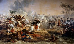 Campagne (Expeditie) van Egypte (1798-1801): De Slag bij de Piramides op 21/07/1798 door Carle Vernet