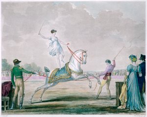 Oefeningen van het circuspaard, ca. 1818-1836 door Carle Vernet