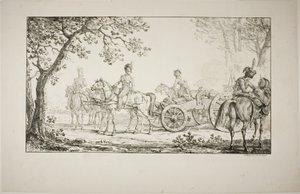 Aangespannen Artillerie door Carle Vernet