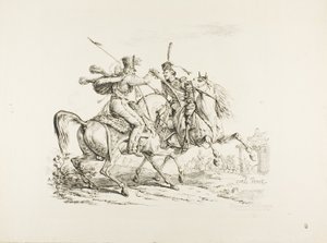 Hussaar die een Kozak met een Sabel Doodt door Carle Vernet