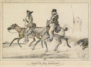 Scènes uit het Dagelijks Leven, Wegen en Paden: Weg naar Poissy door Carle Vernet