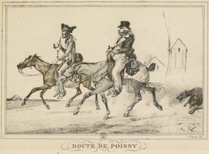 Scènes uit het Dagelijks Leven, Wegen en Paden: Weg naar Poissy..., 1816 door Carle Vernet