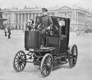 Elektrische coupé, Place de la Concorde, Parijs, c.1900