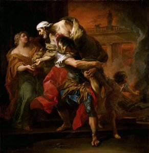 Aeneas draagt Anchises door Carle van Loo