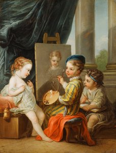 De vier kunsten - schilderen door Carle van Loo