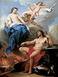 Venus vraagt Vulcan om wapens te maken voor Aeneas