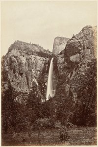 Bridal Veil Fall uit California Fotoalbum door Carleton E. Watkins