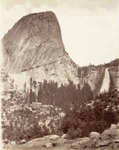 Vrijheidsmuts en Nevada Fall, Yosemite, ca. 1872, gedrukt ca. 1876 door Carleton E. Watkins.