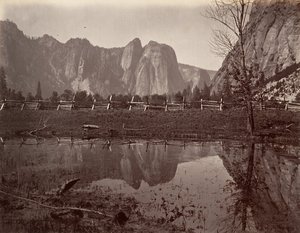 Cathedral Rocks, Yosemite, ca. 1872, gedrukt ca. 1876 door Carleton E. Watkins.
