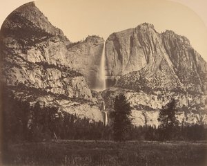 2637 Ft. Yosemite Waterval, Vooraanzicht door Carleton Emmons Watkins