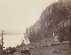 Kaap Hoorn, rivier Columbia,1867 (foto) door Carleton Emmons Watkins