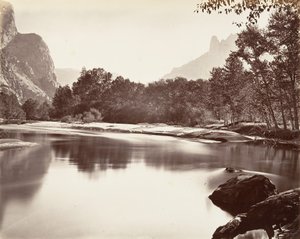 Kijkend naar Yosemite Valley, ca. 1872, gedrukt ca. 1876 door Carleton Emmons Watkins