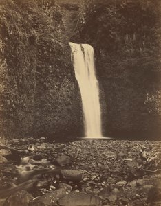 De watervallen van Lower Multnomah, Columbia River,1867 (foto) door Carleton Emmons Watkins