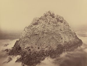Suikerbroodeiland, Farallons,1868/1869 (foto) door Carleton Emmons Watkins