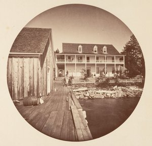 Warm Springs Hotel Lake Tahoe, ca. 1878 door Carleton Emmons Watkins