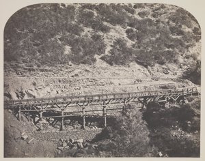 Spoorbrug, Cape Horn, Mariposa County door Carleton Watkins