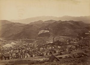 De combinatie schacht, vanaf de watergoot door Carleton Watkins