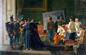 Ugo Bassi en zijn zus Carlotta in Villa Spada, ca 1866, olieverf op doek, door Carlo Ademollo door Carlo Ademollo