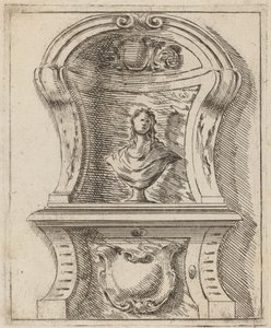 Architectonisch Motief met een Buste door Carlo Antonio Buffagnotti